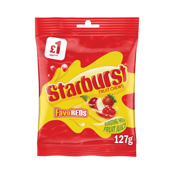Starburst Fave Reds Vegan Chewy Sweets Fruit Flavoured Treat Bag £1 PMP