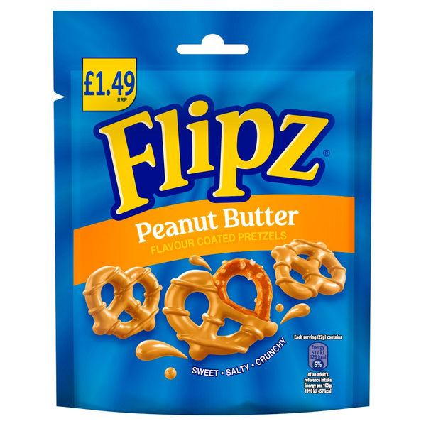 Flipz Peanut Butter Flavour Coated Pretzel Snacks £1.49 PMP 80g