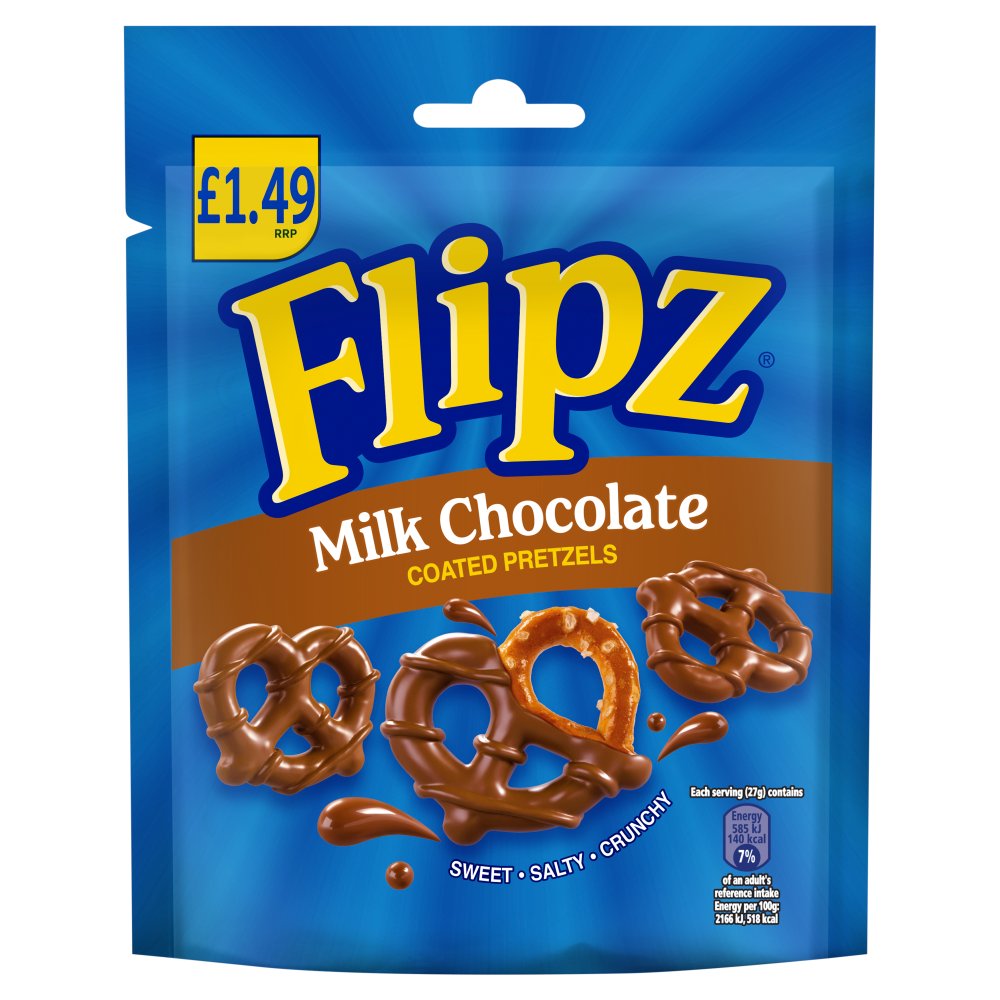 Flipz Milk Chocolate Coated Pretzel Snacks £1.49 PMP 80g