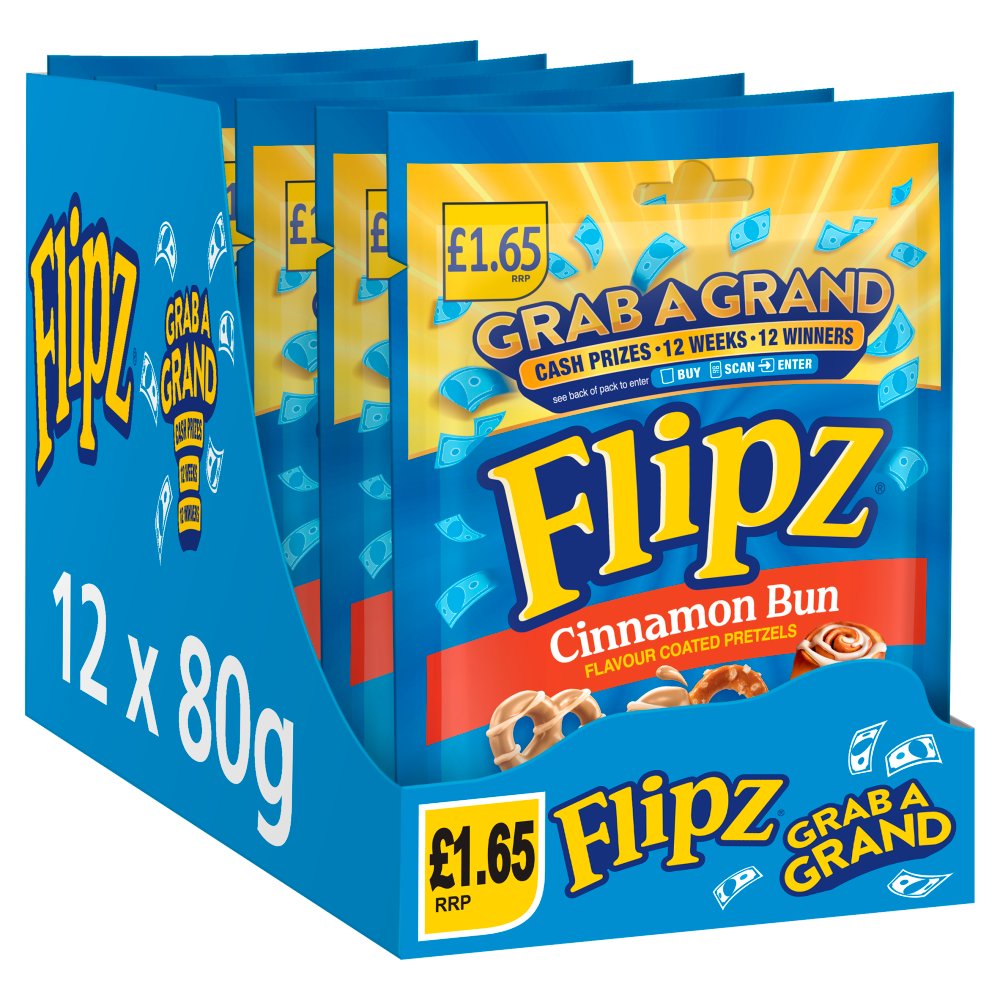 Flipz Cinnamon Bun Flavour Coated Pretzels 80g