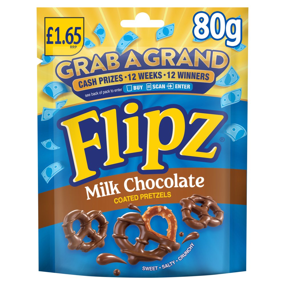 FLIPZ MILK CHOC 80G PM£1.65