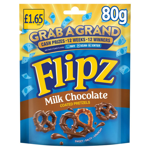 FLIPZ MILK CHOC 80G PM£1.65