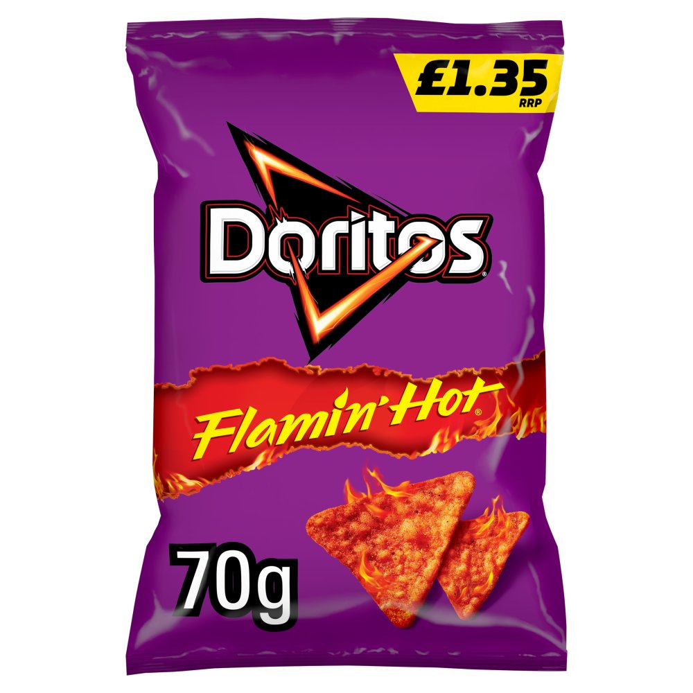 Doritos Flamin' Hot Crisps 70g PMP£1.35