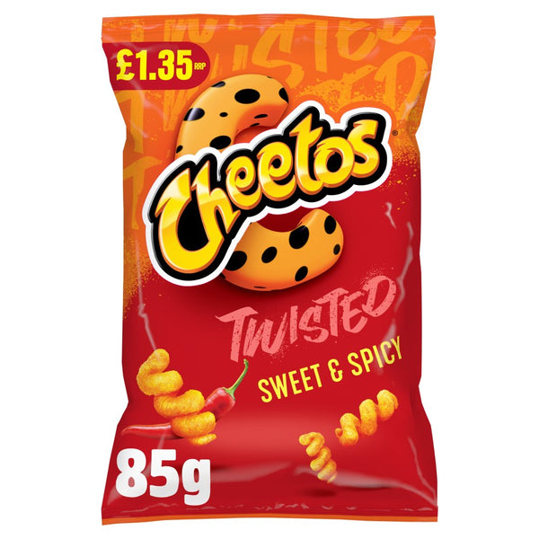 Cheetos Twisted Snacks Sweet & Spicy Corn Puffs 85g PMP RRP £1.35