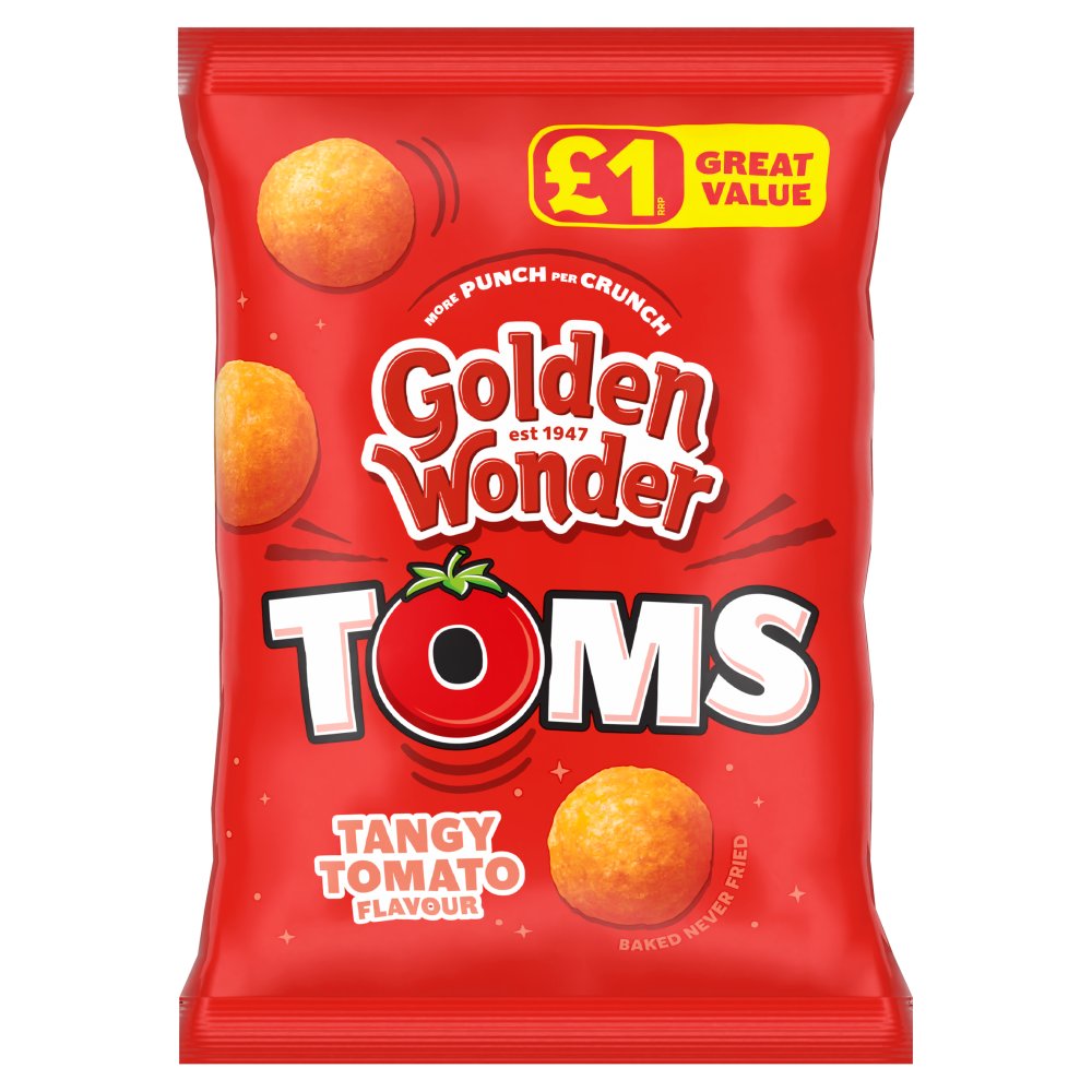 Golden Wonder Toms Tangy Tomato Flavour 63g