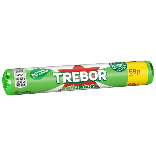Trebor Softmints Peppermint Mints Roll 69p PMP 44.9g