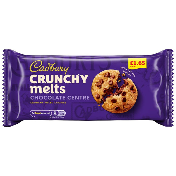 Cadbury Crunchy Melts Chocolate Centre Chocolate Chip Cookies 156g PMP £1.65