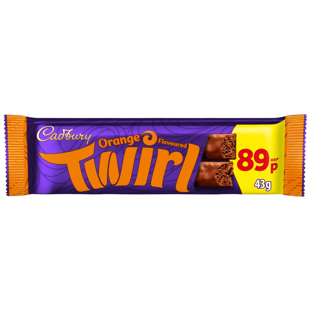Cadbury Twirl Orange Chocolate 89p PMP Bar 43g