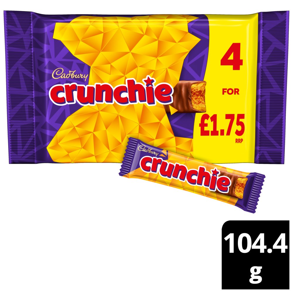 Cadbury Crunchie Chocolate Bar 4PK 104.4g