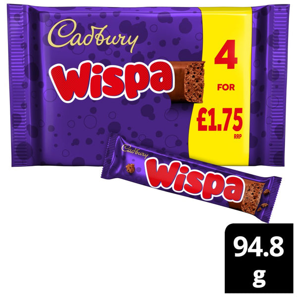 Cadbury Wispa Chocolate Bar 4PK
