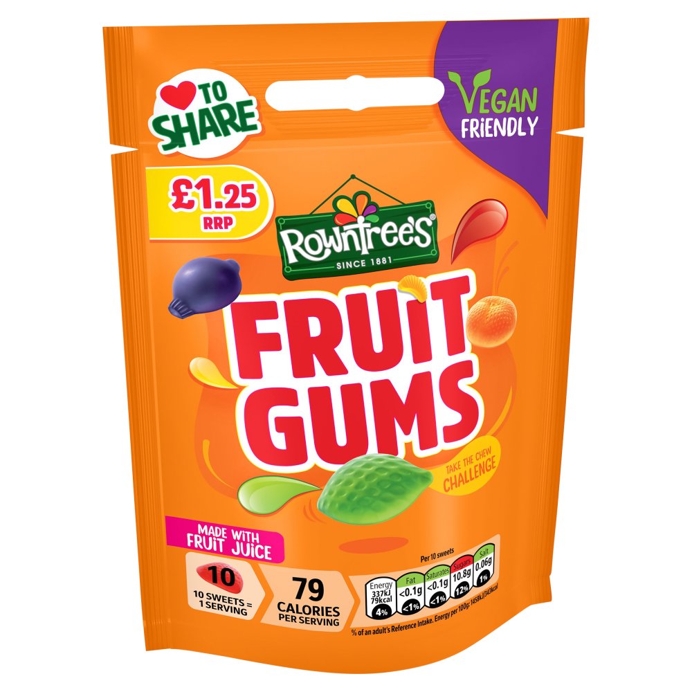 Rowntree's Fruit Gums Sweets Sharing Bag 120g PMP £1.25