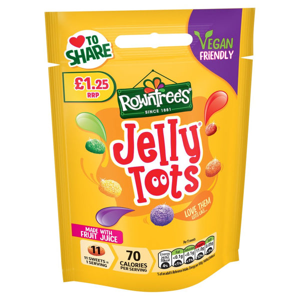 Rowntree's Jelly Tots Sweets Sharing Bag 120g PMP £1.25