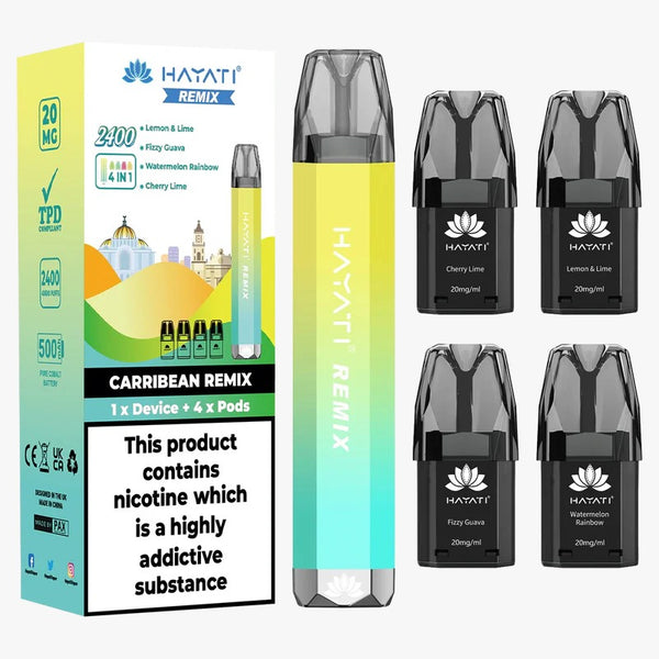 HAYATI REMIX 4 IN 1 2400 PREFILLED POD VAPE KIT 20MG