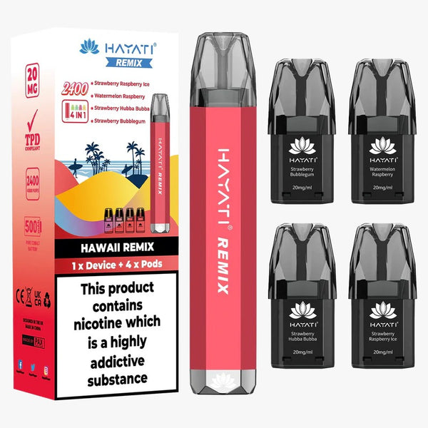 HAYATI REMIX 4 IN 1 2400 PREFILLED POD VAPE KIT 20MG