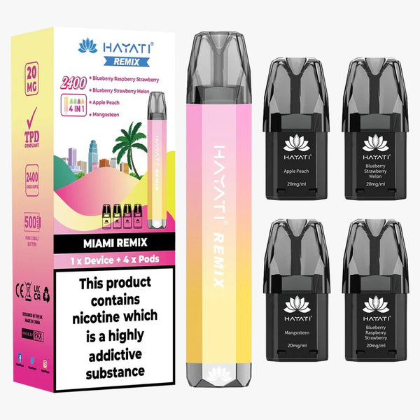 HAYATI REMIX 4 IN 1 2400 PREFILLED POD VAPE KIT 20MG