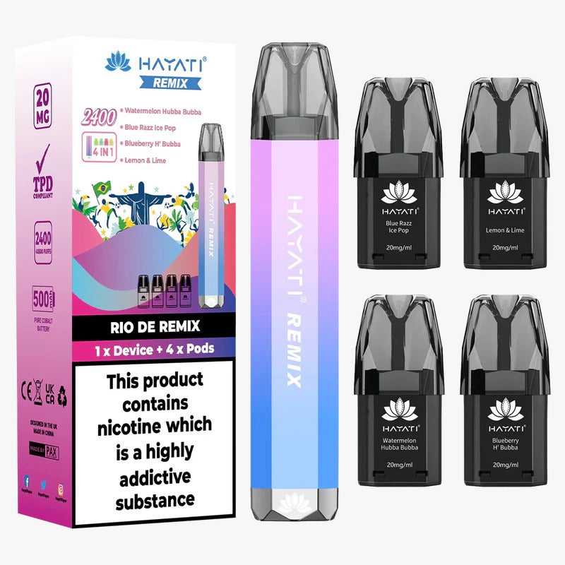 HAYATI REMIX 4 IN 1 2400 PREFILLED POD VAPE KIT 20MG