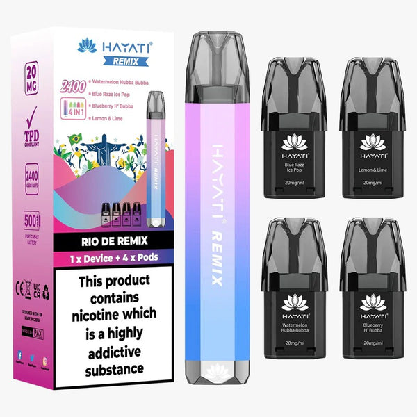 HAYATI REMIX 4 IN 1 2400 PREFILLED POD VAPE KIT 20MG
