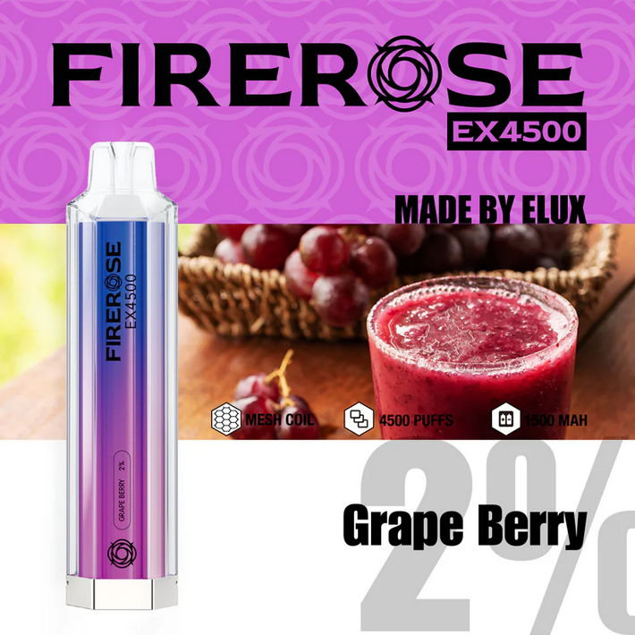 Elux FireRose Ex4500 Disposable Vape - 20mg