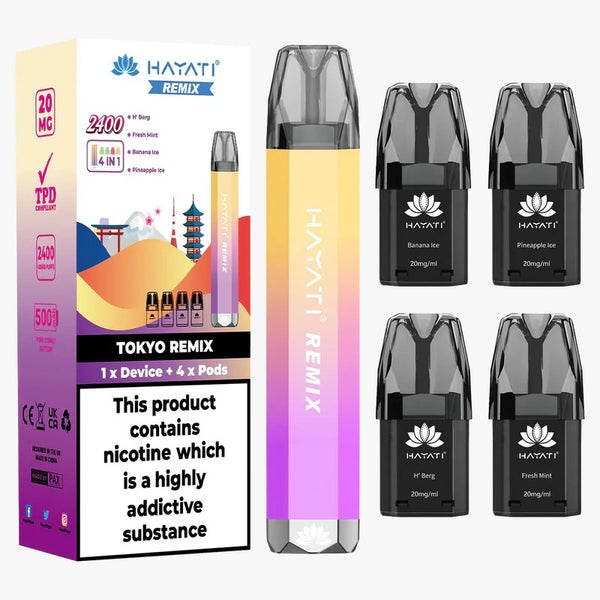 HAYATI REMIX 4 IN 1 2400 PREFILLED POD VAPE KIT 20MG